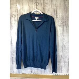 BRIONI Men’s Solid DarkBlue Wool Blend Zip up Cashmere Sweater US sz XL-(56)